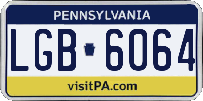 PA license plate LGB6064