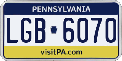 PA license plate LGB6070