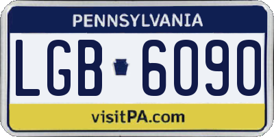 PA license plate LGB6090