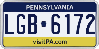 PA license plate LGB6172