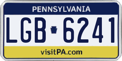 PA license plate LGB6241