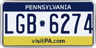 PA license plate LGB6274