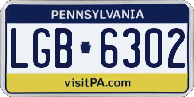 PA license plate LGB6302