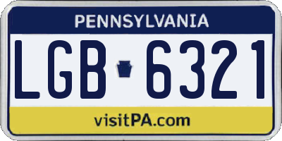 PA license plate LGB6321