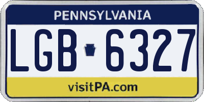 PA license plate LGB6327
