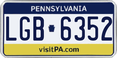 PA license plate LGB6352
