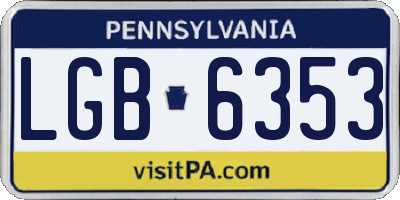 PA license plate LGB6353