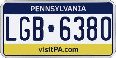 PA license plate LGB6380