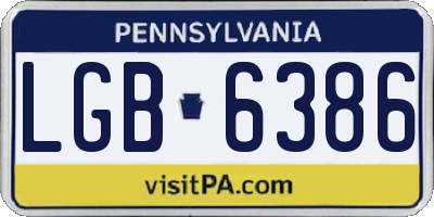 PA license plate LGB6386