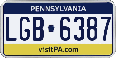 PA license plate LGB6387
