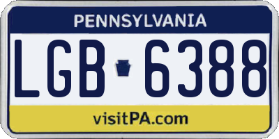 PA license plate LGB6388