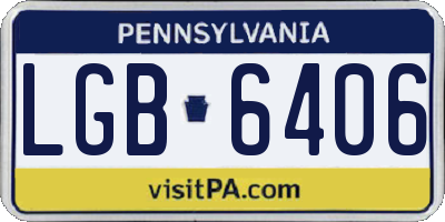 PA license plate LGB6406