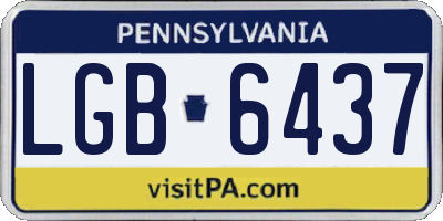 PA license plate LGB6437