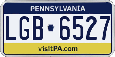 PA license plate LGB6527