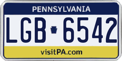 PA license plate LGB6542