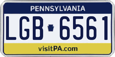 PA license plate LGB6561