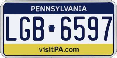 PA license plate LGB6597