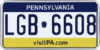 PA license plate LGB6608