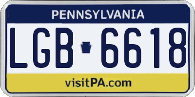 PA license plate LGB6618