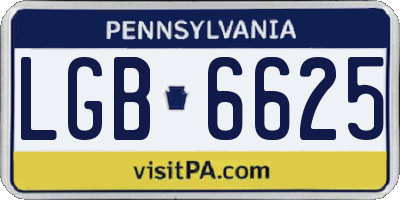 PA license plate LGB6625
