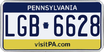 PA license plate LGB6628