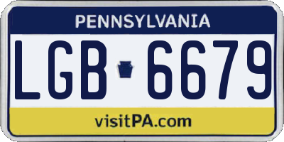 PA license plate LGB6679