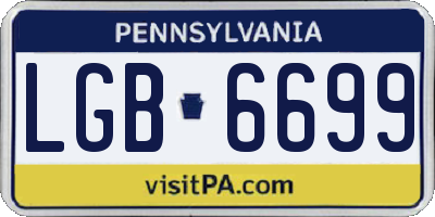 PA license plate LGB6699
