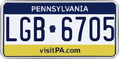 PA license plate LGB6705