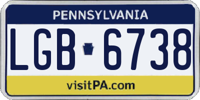 PA license plate LGB6738