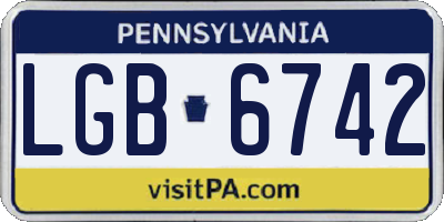 PA license plate LGB6742