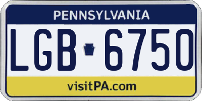 PA license plate LGB6750