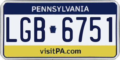 PA license plate LGB6751