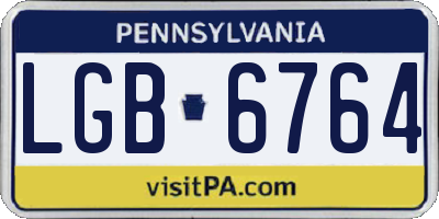 PA license plate LGB6764