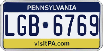 PA license plate LGB6769