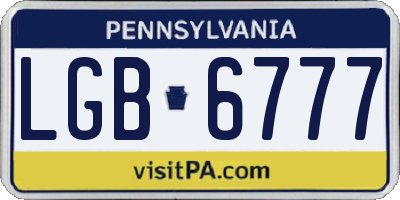 PA license plate LGB6777