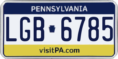 PA license plate LGB6785