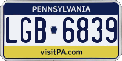 PA license plate LGB6839