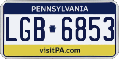 PA license plate LGB6853