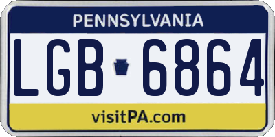 PA license plate LGB6864