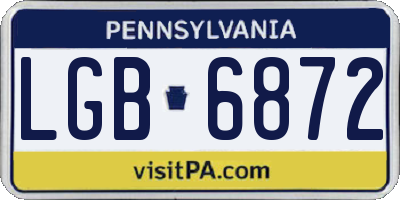 PA license plate LGB6872