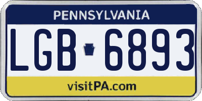 PA license plate LGB6893