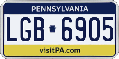 PA license plate LGB6905