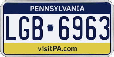 PA license plate LGB6963