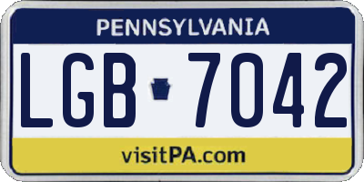 PA license plate LGB7042