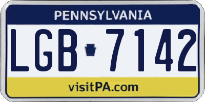 PA license plate LGB7142
