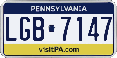 PA license plate LGB7147