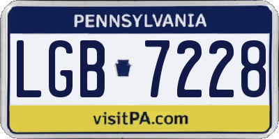 PA license plate LGB7228