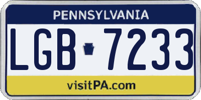 PA license plate LGB7233