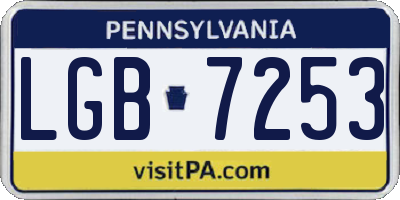 PA license plate LGB7253