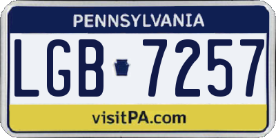 PA license plate LGB7257